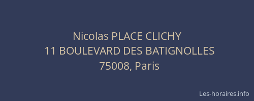 Nicolas PLACE CLICHY