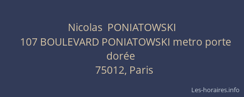 Nicolas  PONIATOWSKI
