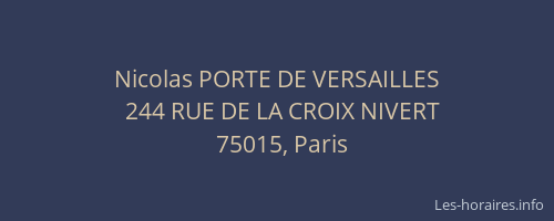 Nicolas PORTE DE VERSAILLES