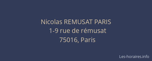 Nicolas REMUSAT PARIS