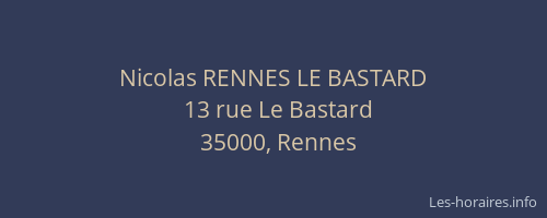 Nicolas RENNES LE BASTARD