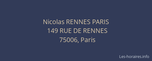 Nicolas RENNES PARIS