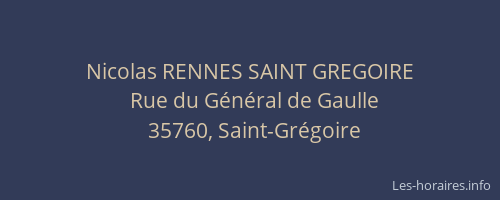 Nicolas RENNES SAINT GREGOIRE