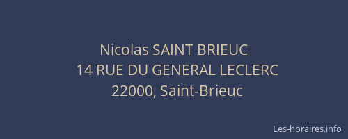 Nicolas SAINT BRIEUC