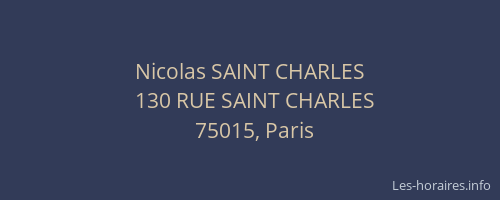 Nicolas SAINT CHARLES