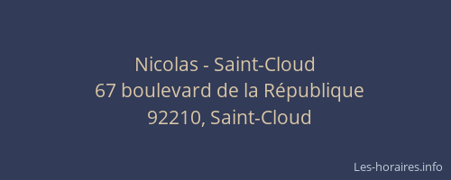 Nicolas - Saint-Cloud