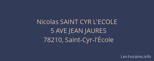 Nicolas SAINT CYR L'ECOLE