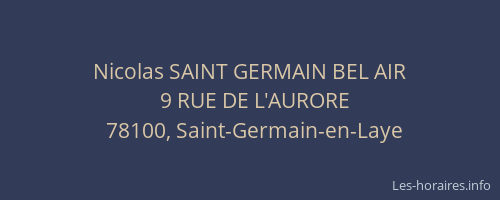 Nicolas SAINT GERMAIN BEL AIR