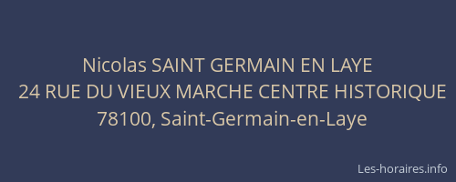 Nicolas SAINT GERMAIN EN LAYE