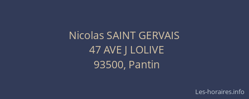 Nicolas SAINT GERVAIS