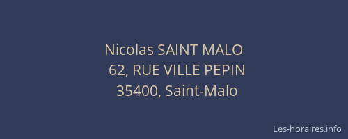 Nicolas SAINT MALO