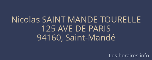 Nicolas SAINT MANDE TOURELLE
