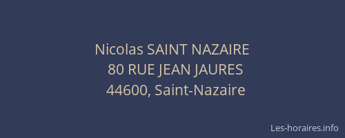 Nicolas SAINT NAZAIRE
