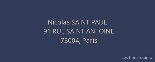 Nicolas SAINT PAUL
