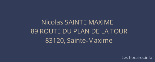 Nicolas SAINTE MAXIME