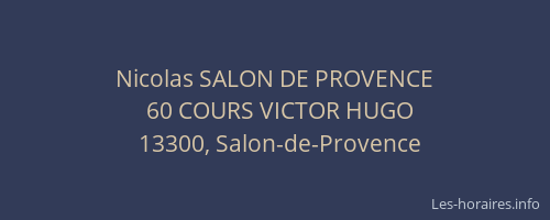 Nicolas SALON DE PROVENCE
