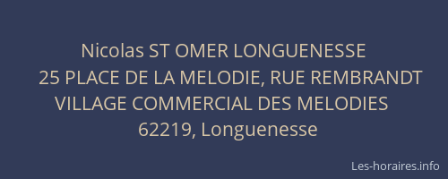 Nicolas ST OMER LONGUENESSE