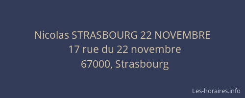 Nicolas STRASBOURG 22 NOVEMBRE