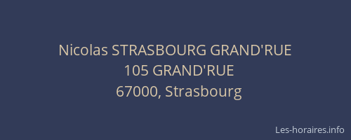 Nicolas STRASBOURG GRAND'RUE