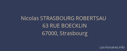 Nicolas STRASBOURG ROBERTSAU