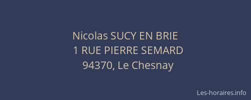 Nicolas SUCY EN BRIE