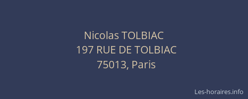 Nicolas TOLBIAC