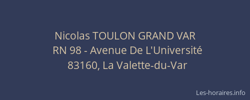 Nicolas TOULON GRAND VAR
