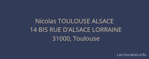 Nicolas TOULOUSE ALSACE