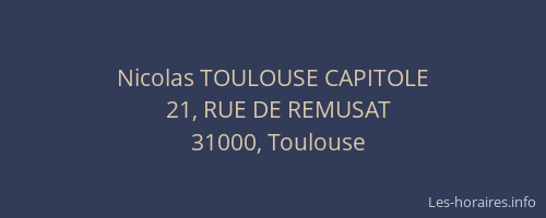 Nicolas TOULOUSE CAPITOLE