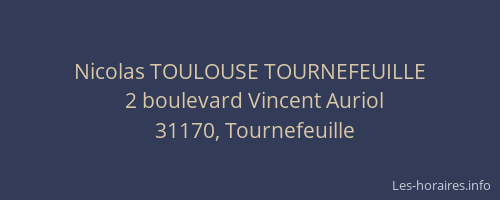 Nicolas TOULOUSE TOURNEFEUILLE