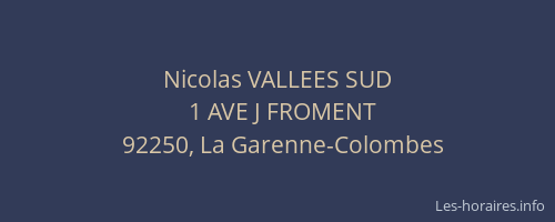 Nicolas VALLEES SUD