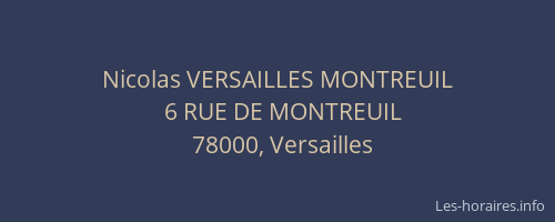 Nicolas VERSAILLES MONTREUIL