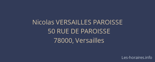 Nicolas VERSAILLES PAROISSE