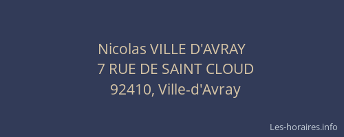 Nicolas VILLE D'AVRAY