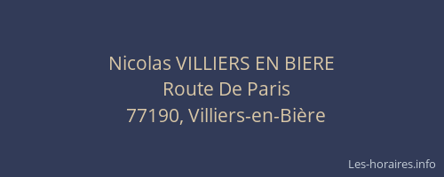 Nicolas VILLIERS EN BIERE