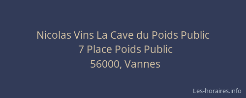Nicolas Vins La Cave du Poids Public