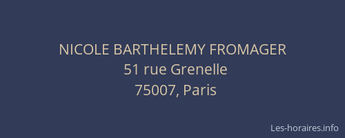 NICOLE BARTHELEMY FROMAGER