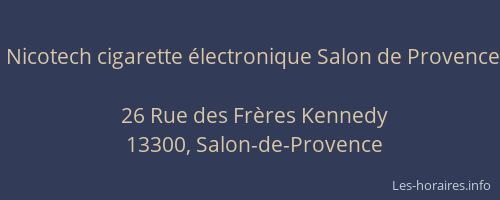 Nicotech cigarette électronique Salon de Provence