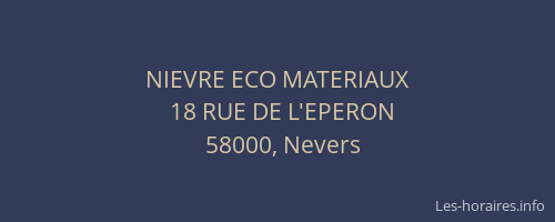 NIEVRE ECO MATERIAUX