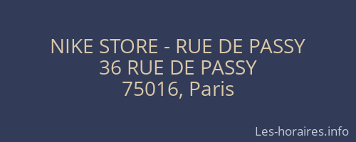 NIKE STORE - RUE DE PASSY