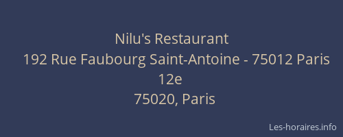 Nilu's Restaurant