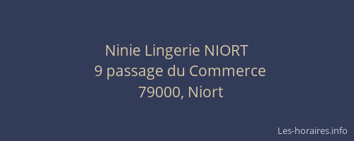 Ninie Lingerie NIORT