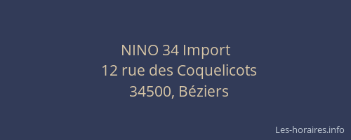 NINO 34 Import