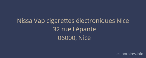 Nissa Vap cigarettes électroniques Nice
