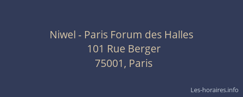 Niwel - Paris Forum des Halles