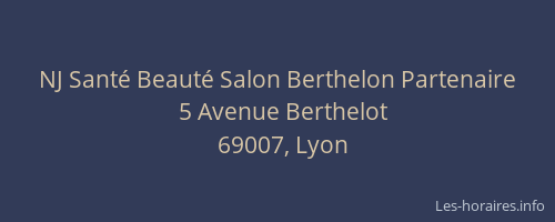 NJ Santé Beauté Salon Berthelon Partenaire
