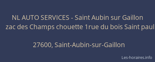 NL AUTO SERVICES - Saint Aubin sur Gaillon