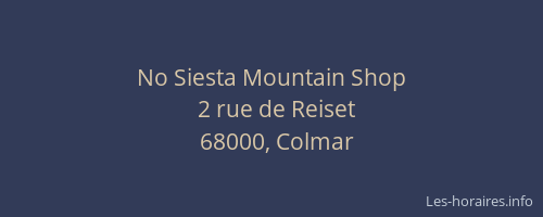 No Siesta Mountain Shop