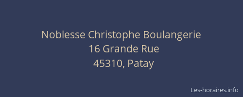 Noblesse Christophe Boulangerie