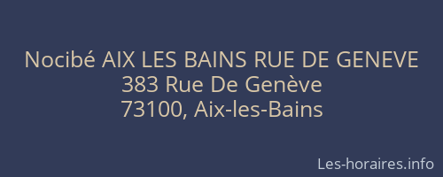 Nocibé AIX LES BAINS RUE DE GENEVE